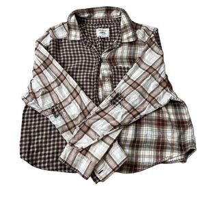 OshKosh B'gosh Kids Plaid Shirt in Brown and White